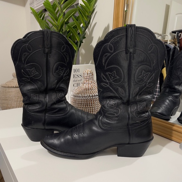 ARIAT women’s black cowboy western leather boots 11b - Picture 4 of 9